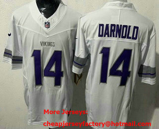 Men's Minnesota Vikings #14 Sam Darnold Limited White Alternate FUSE Vapor Jersey