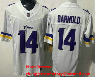 Men's Minnesota Vikings #14 Sam Darnold Limited White FUSE Vapor Jersey