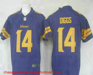 Men's Minnesota Vikings #14 Stefon Diggs Purple 2016 Color Rush Stitched NFL Nike Limited Jersey