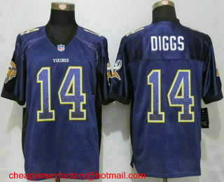Men's Minnesota Vikings #14 Stefon Diggs Purple Drift Stitched NFL Nike Fashion Jersey
