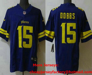 Men's Minnesota Vikings #15 Joshua Dobbs Limited Purple Throwback FUSE Vapor Jersey