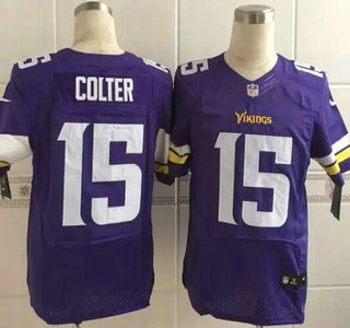 Men's Minnesota Vikings #15 Kain Colter Nike Purple Elite Jersey