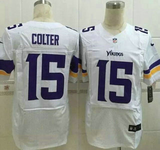 Men's Minnesota Vikings #15 Kain Colter Nike White Elite Jersey