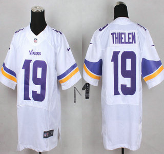 Men's Minnesota Vikings #19 Adam Thielen Nike White Elite Jersey