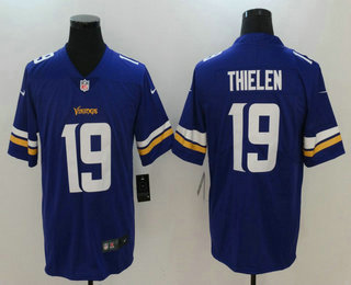 Men's Minnesota Vikings #19 Adam Thielen Purple 2017 Vapor Untouchable Stitched NFL Nike Limited Jersey