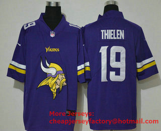 Men's Minnesota Vikings #19 Adam Thielen Purple 2020 Big Logo Vapor Untouchable Stitched NFL Nike Fashion Limited Jersey