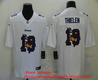 Men's Minnesota Vikings #19 Adam Thielen White 2020 Shadow Logo Vapor Untouchable Stitched NFL Nike Limited Jersey