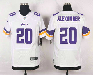 Men's Minnesota Vikings #20 Mackensie Alexander White Road Stitched NFL Nike Elite Jersey