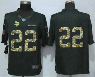 Men's Minnesota Vikings #22 Harrison Smith Black Anthracite 2016 Salute To Service Stitched NFL Nike Limited Jersey