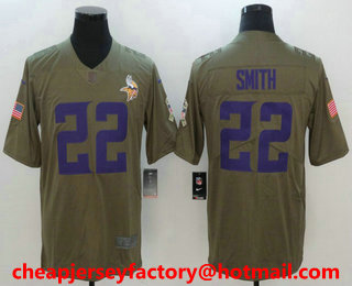Men's Minnesota Vikings #22 Harrison Smith Olive 2017 Salute To Service Stitched NFL Nike Limited Jersey