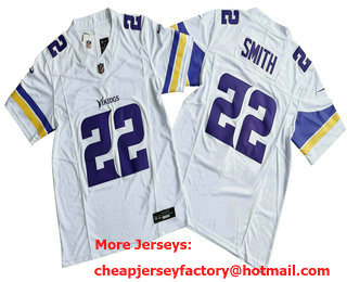 Men's Minnesota Vikings #22 Harrison Smith White 2023 FUSE Vapor Limited Stitched Jersey
