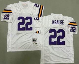 Men's Minnesota Vikings #22 Paul Krause White 1975 Throwback Jersey