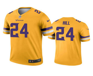 Men's Minnesota Vikings #24 Holton Hill Gold Inverted Legend Jersey