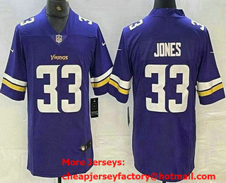 Men's Minnesota Vikings #33 Aaron Jones Limited Purple Vapor Jersey