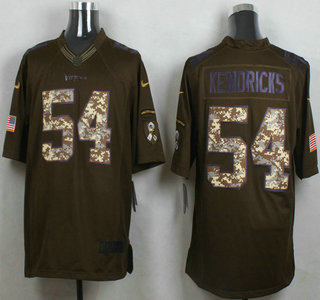 Men's Minnesota Vikings #54 Eric Kendricks Green Salute to Service 2015 NFL Nike Limited Jersey