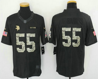 Men's Minnesota Vikings #55 Anthony Barr Black Anthracite 2016 Salute to Service Stitched NFL Nike Limited Jersey