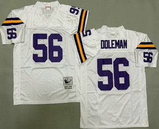 Men's Minnesota Vikings #56 Chris Doleman White Throwback Jersey