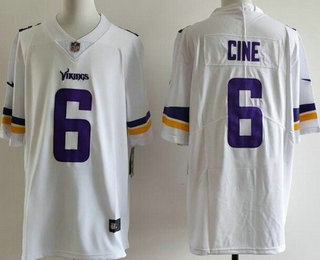 Men's Minnesota Vikings #6 Lewis Cine Limited White Vapor Jersey