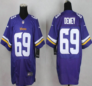 Men's Minnesota Vikings #69 Dewey Nike Purple Elite Jersey