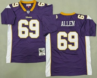 Men's Minnesota Vikings #69 Jared Allen Purple 2011 Throwback Jersey