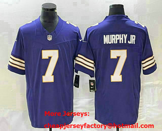 Men's Minnesota Vikings #7 Byron Murphy Jr Purple 2023 FUSE Vapor Limited Throwback Stitched Jersey