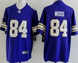 Men's Minnesota Vikings #84 Randy Moss Limited Purple Classic Vapor Jersey