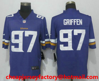 Men's Minnesota Vikings #97 Everson Griffen Purple 2017 Vapor Untouchable Stitched NFL Nike Limited Jersey
