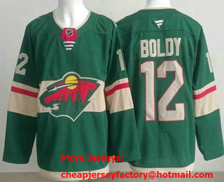 Men's Minnesota Wild #12 Matthew Boldy Green Authentic Jersey