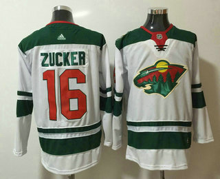 Men's Minnesota Wild #16 Jason Zucker White 2017-2018 Hockey Stitched NHL Jersey