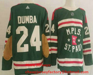 Men's Minnesota Wild #24 Matt Dumba Green 2022 Winter Classic Adidas Stitched NHL Jersey