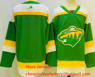 Men's Minnesota Wild Blank Green 2022 Reverse Retro Authentic Jersey