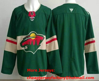 Men's Minnesota Wild Blank Green Authentic Jersey