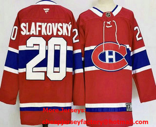 Men's Montreal Canadiens #20 Juraj Slafkovsky Red 2025 Stitched Jersey