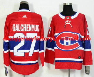 Men's Montreal Canadiens #27 Alex Galchenyuk Red 2017-2018 Hockey Stitched NHL Jersey