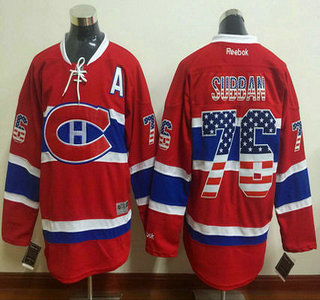 Men's Montreal Canadiens #76 PK Subban Red USA Flag Hockey Jersey