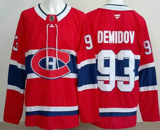 Men's Montreal Canadiens #93 Ivan Demidov Red Authentic Jersey