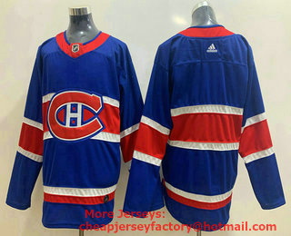 Men's Montreal Canadiens Blank Blue Adidas 2020-21 Alternate Authentic Player NHL Jersey
