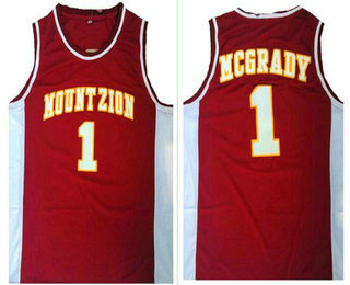 Men's Mount Zion #1 Tracy McGrady Red Basketball Nike Swingman Jersey