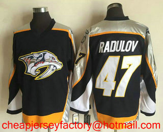Men's Nashville Predators #47 Alexander Radulov Navy Blue 1998-99 Throwback Stitched NHL CCM Vintage Hockey Jersey