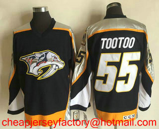 Men's Nashville Predators #55 Jordin Tootoo Navy Blue 1998-99 Throwback Stitched NHL CCM Vintage Hockey Jersey