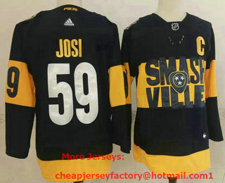 Men's Nashville Predators #59 Roman Josi Black 2022 Stadium Series adidas Stitched NHL Jersey