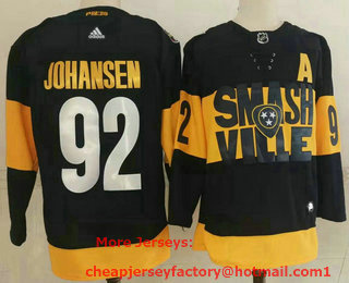 Men's Nashville Predators #92 Ryan Johansen Black 2022 Stadium Series adidas Stitched NHL Jersey