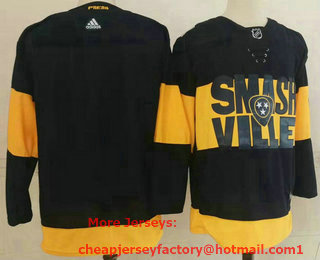 Men's Nashville Predators Blank Black 2022 Stadium Series adidas Stitched NHL Jersey