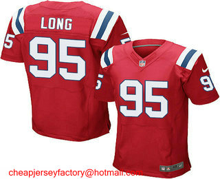 Men's New England Patriots #95 Chris Long Red Alternate NFL Nike Elite Jersey
