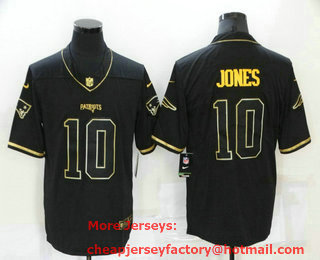 Men's New England Patriots #10 Mac Jones Black Gold 2020 Salute To Service Stitched NFL Nike Limited Jersey