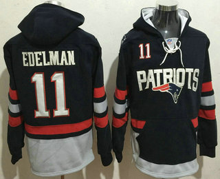 Men's New England Patriots #11 Julian Edelman 2016 Navy Blue Team Color Stitched NFL Hoodie
