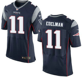 Men's New England Patriots #11 Julian Edelman Navy Blue Team Color 2015 NFL Nike Elite Jersey