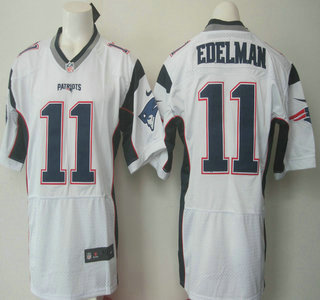 Men's New England Patriots #11 Julian Edelman White Road 2015 NFL Nike Elite Jersey