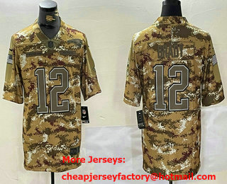 Men's New England Patriots #12 Tom Brady 2018 Camo Salute to Service Stitched NFL Nike Limited Jersey