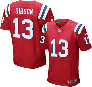 Men's New England Patriots #13 Brandon Gibson Red Alternate NFL Nike Elite Jersey